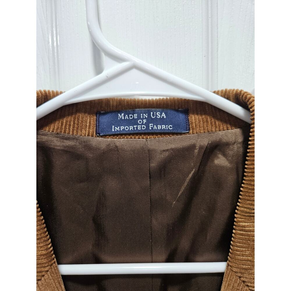 Vintage Lands' End Men Corduroy Blazer Sports Jacket Size 46 L Cotton Tan Brown - Picture 3 of 12